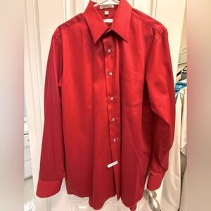 Geoffrey Beene Mens Large Sateen Wrinkle Free Long Sleeve Shirt